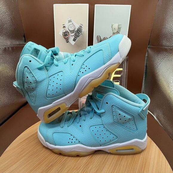 Nike Air Jordan 6 (GS) Retro Pantone Blue/White Size 5Y/ Womens 6.5 - Picture 3 of 10